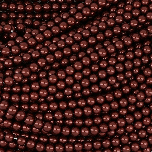 6 mm Burgundy Faux Pearl Beads