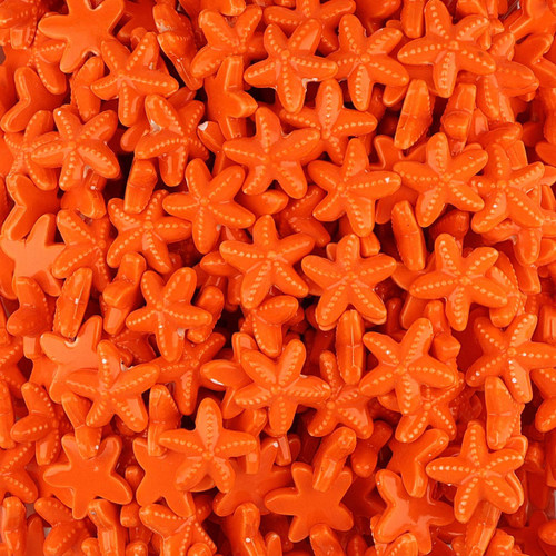 17x18x5 MM Ceramic Starfish Beads - Orange
