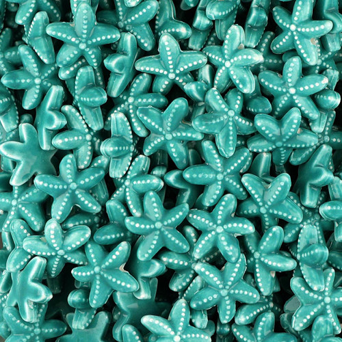 Ceramic Starfish Beads 17x18x5 MM