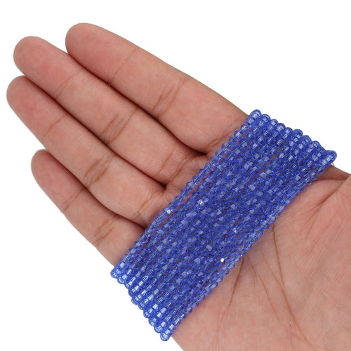 3mm Bicone Faceted Glass Beads - Air Force Blue