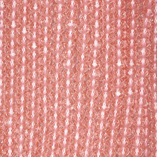 Rondelle Faceted Glass Beads - Light Pink