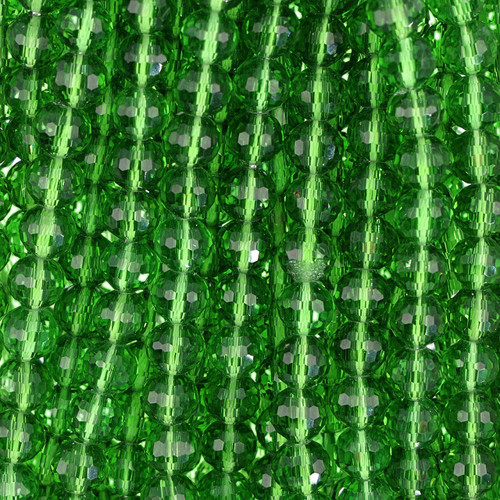 Round Faceted Glass Beads - Lime Green Round Faceted Glass Beads - Lime Green