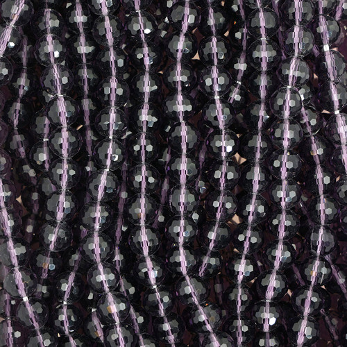 8mm Round Faceted Glass Beads