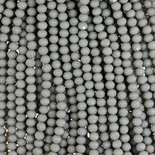 Rondelle Faceted Glass Beads - Charcoal Gray