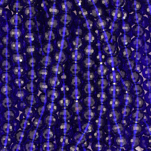 8mm Round Faceted Glass Beads