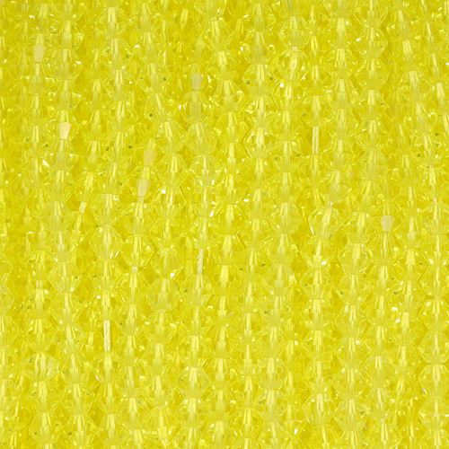Bicone Faceted Glass Beads - Neon Yellow 6mm