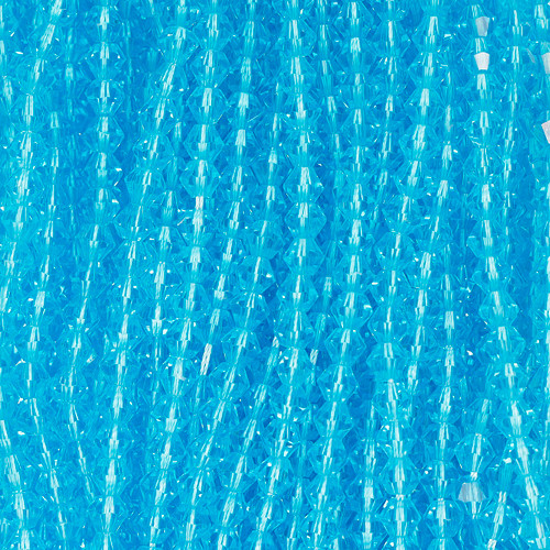 Bicone Faceted Glass Beads - Sky Blue