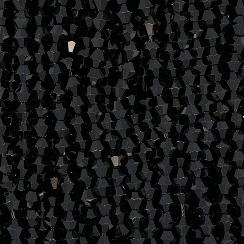 6mm Bicone Faceted Glass Beads - Midnight Black