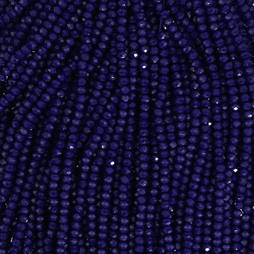 Rondelle Faceted Glass Beads - Space Blue 3mm