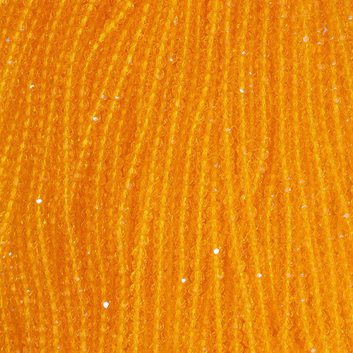 Rondelle Faceted Glass Beads - Citrus Orange 3mm