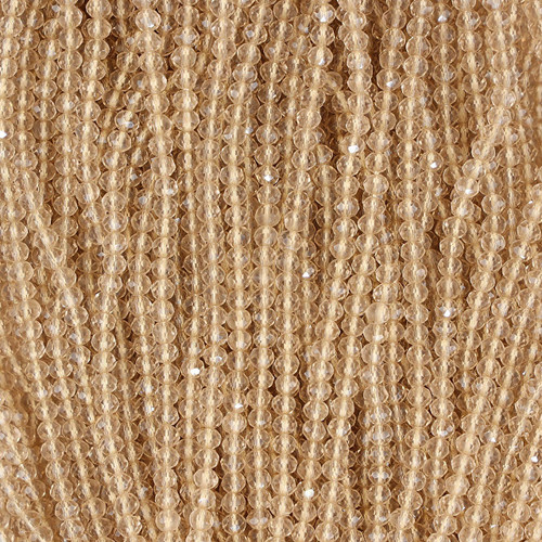 Rondelle Faceted Glass Beads - Champagne Brown 3mm