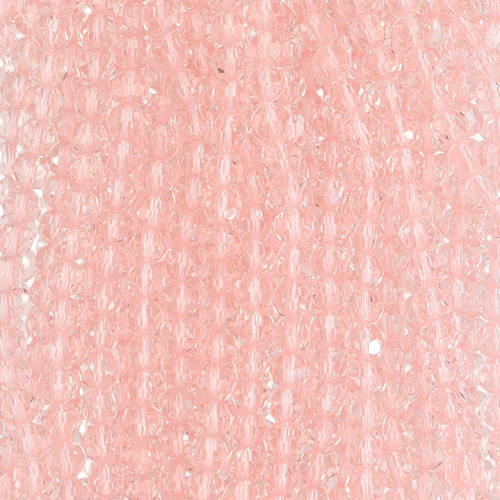 Round Faceted Glass Beads - Rose Pink