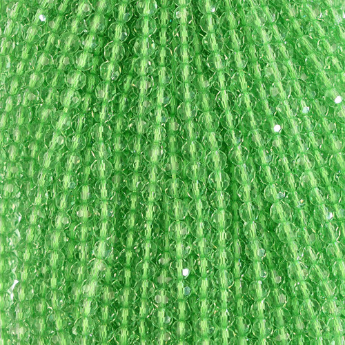 Round Faceted Glass Beads - Light Green Round Faceted Glass Beads - Light Green