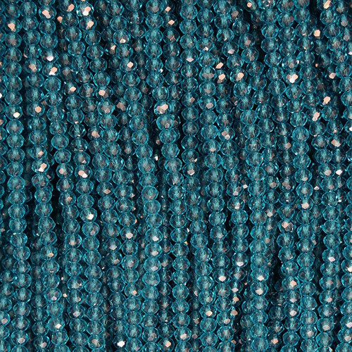 Round Faceted Glass Beads 3mm - Turquoise