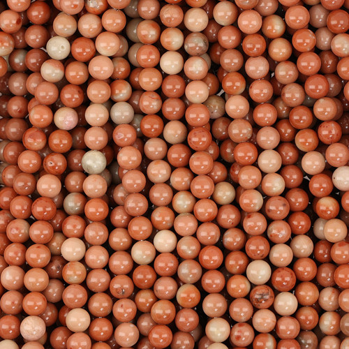 6 mm Orange Angelite Natural Round Smooth Beads