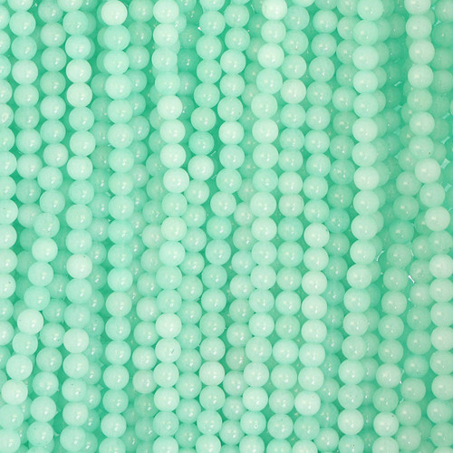 4 - 4.5 mm Dyed Agate Mint Round Beads