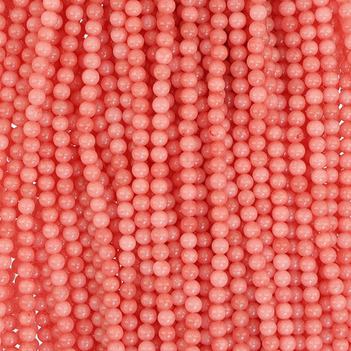 Dyed Agate Round Beads 4-4.5 mm- Coral Pink