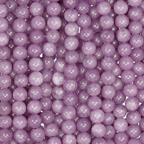 Dyed Agate Round Beads 6 mm-Light Purple
