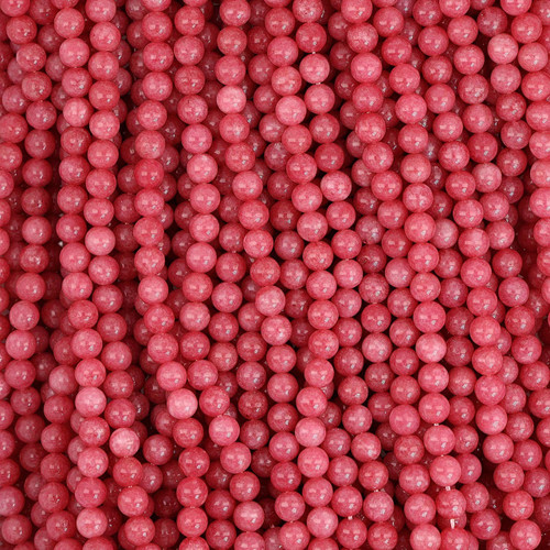 Dyed Agate Round Beads 6 mm- Cherry Pink