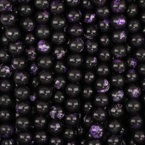Dyed Agate Round Beads-Obsidian Dyed Agate Round Beads-Obsidian