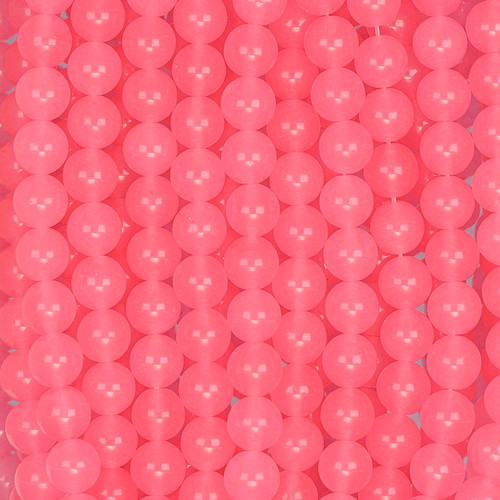 8 mm Dyed Agate Hot Pink Round Beads