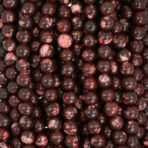 Dyed Agate Round Beads 8 mm-Marbled Maroon