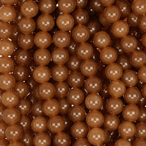 Dyed Agate Round Beads-Caramel Brown