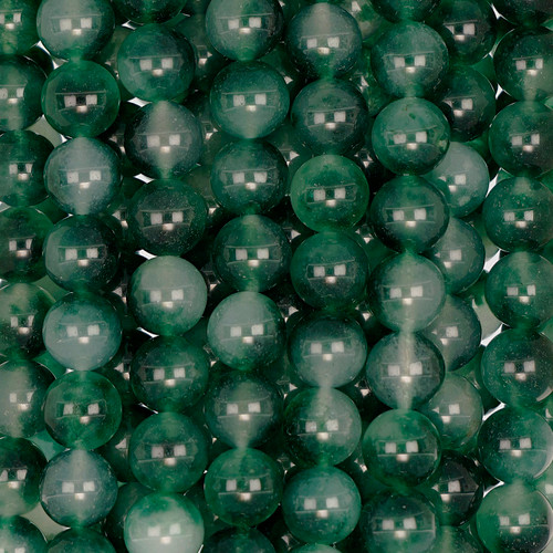 Dyed Agate Round Beads -Forest Green