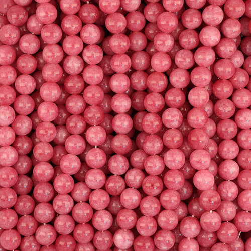 Dyed Agate Round Beads 10 mm-Cherry Pink