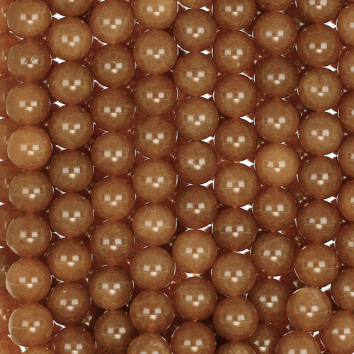 10 mm Dyed Agate Caramel Brown Round Beads