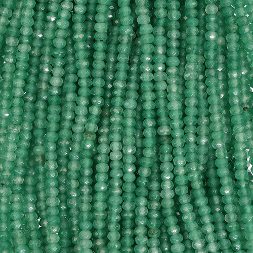Dyed Agate Rondelle Faceted Beads 4mm-Green