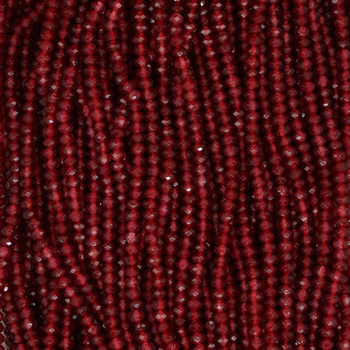 Dyed Agate Rondelle Faceted Beads 4mm- Pomegranate