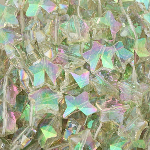 Star Shaped Glass Beads - Spring Green Star Shaped Glass Beads - Spring Green