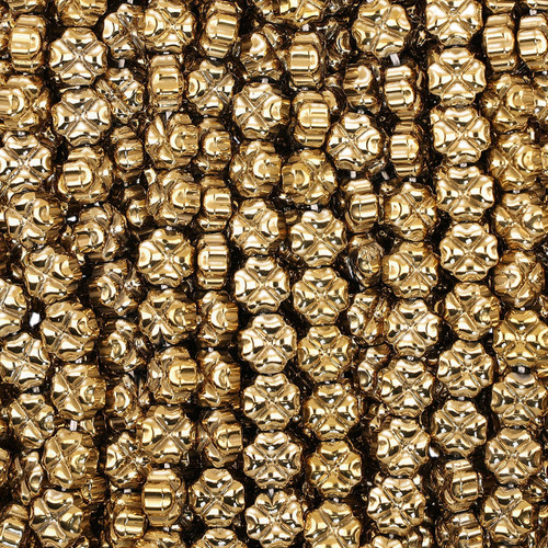 Clover Shaped Glass Beads- Gold