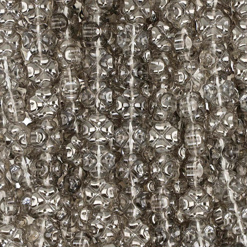 Clover Shaped Glass Beads - Ash Gray