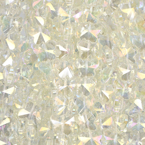 Butterfly Shape Glass Beads - Transparent Ivory