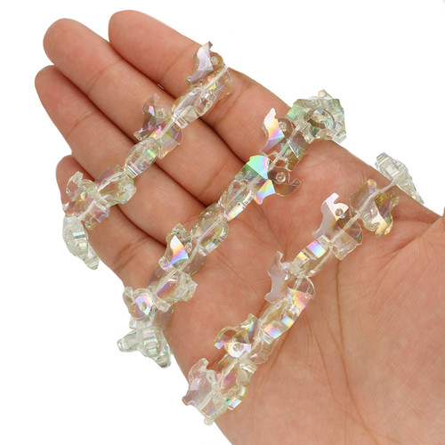 15X12mm Elephant Shape Glass Beads - Spring Green