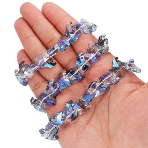 15X12mm Elephant Shape Glass Beads - Peacock