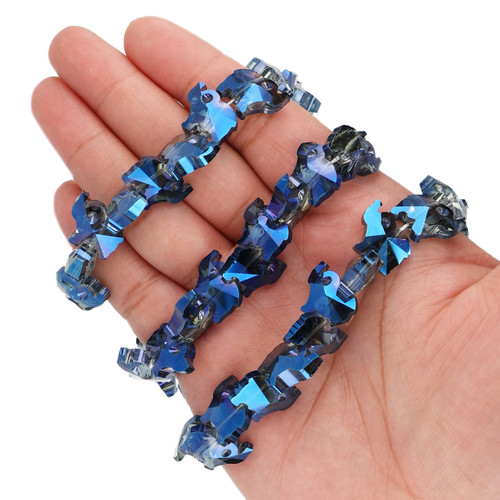 15X12mm Elephant Shape Glass Beads - "Sapphire" Blue