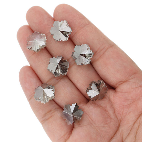 14mm Snowflake Shape Glass Beads - Ash Gray