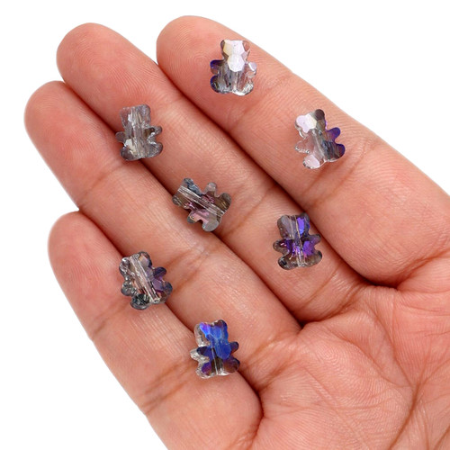 8X10mm - Teddy Bear Glass Beads - Fantasy Purple