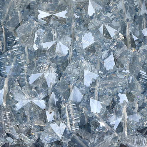 Snowflake Shape Glass Beads - Powder Blue