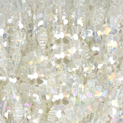 Teddy Bear Glass Beads - Transparent Rainbow