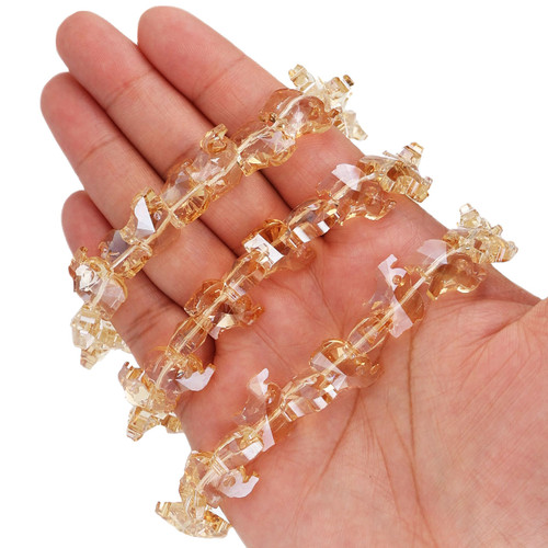 15X12mm Elephant Shape Glass Beads - Amber Orange