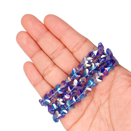8x10mm Butterfly Shaped Glass Beads - Fantasy Purple