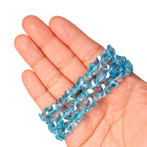 8x10mm Butterfly Shaped Glass Beads -  Sky Blue