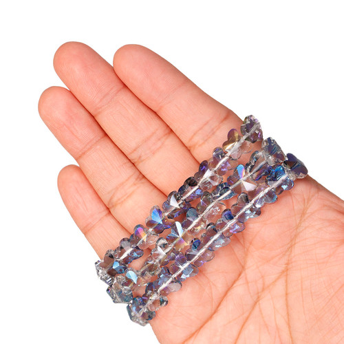 8x10mm Butterfly Shaped Glass Beads -  Iridescent Blue