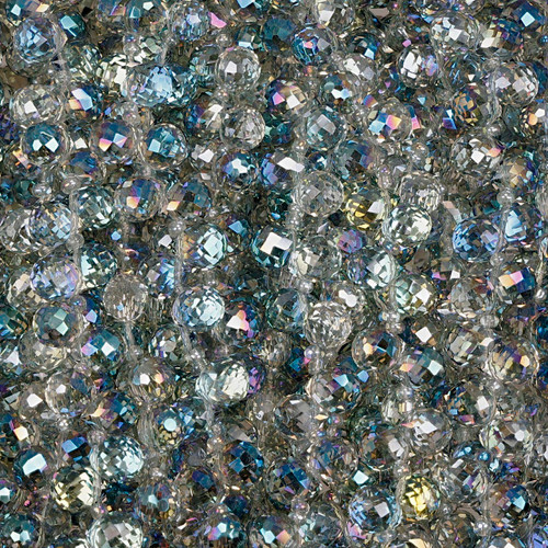 Faceted Drop Glass Beads - Transparent Aqua