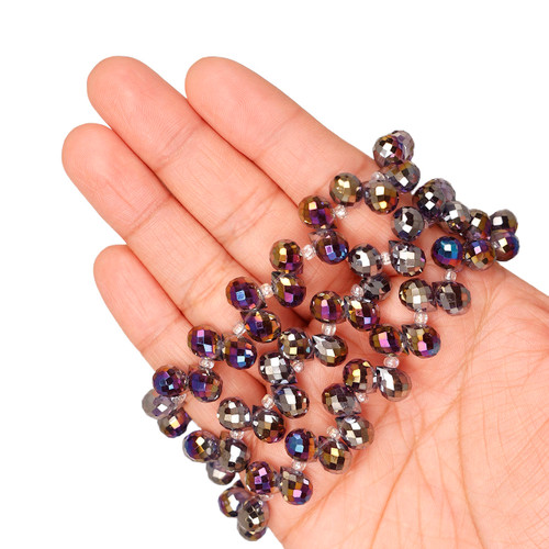 Faceted Drop Glass Beads - Metallic Celebration