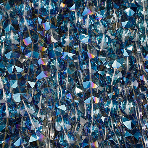 Heart Shape Glass Beads - "Sapphire" Blue